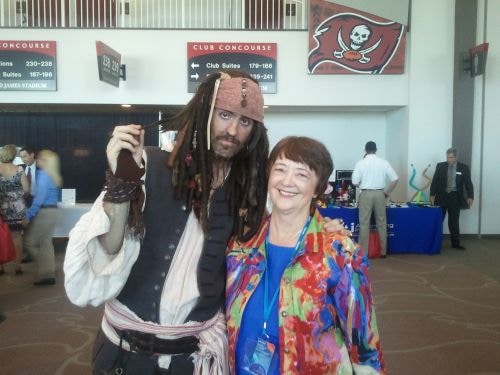 Kathy Perry with Pirate at Tampa Bay Business Journal
